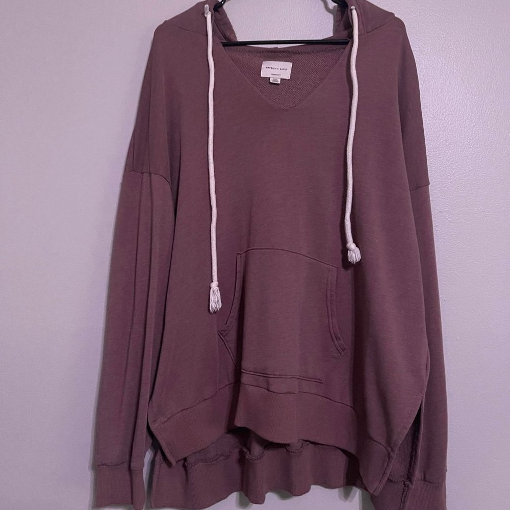 Oversized American Eagle Pullover Hoodie Sweatshirt with Pocket and Drawstring L